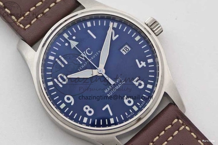 MIROTIME 0724 Mark XVIII IW327010 SS M+F 1:1 Best Edition Blue Dial on Brown Leather Strap A Resilient 7051
